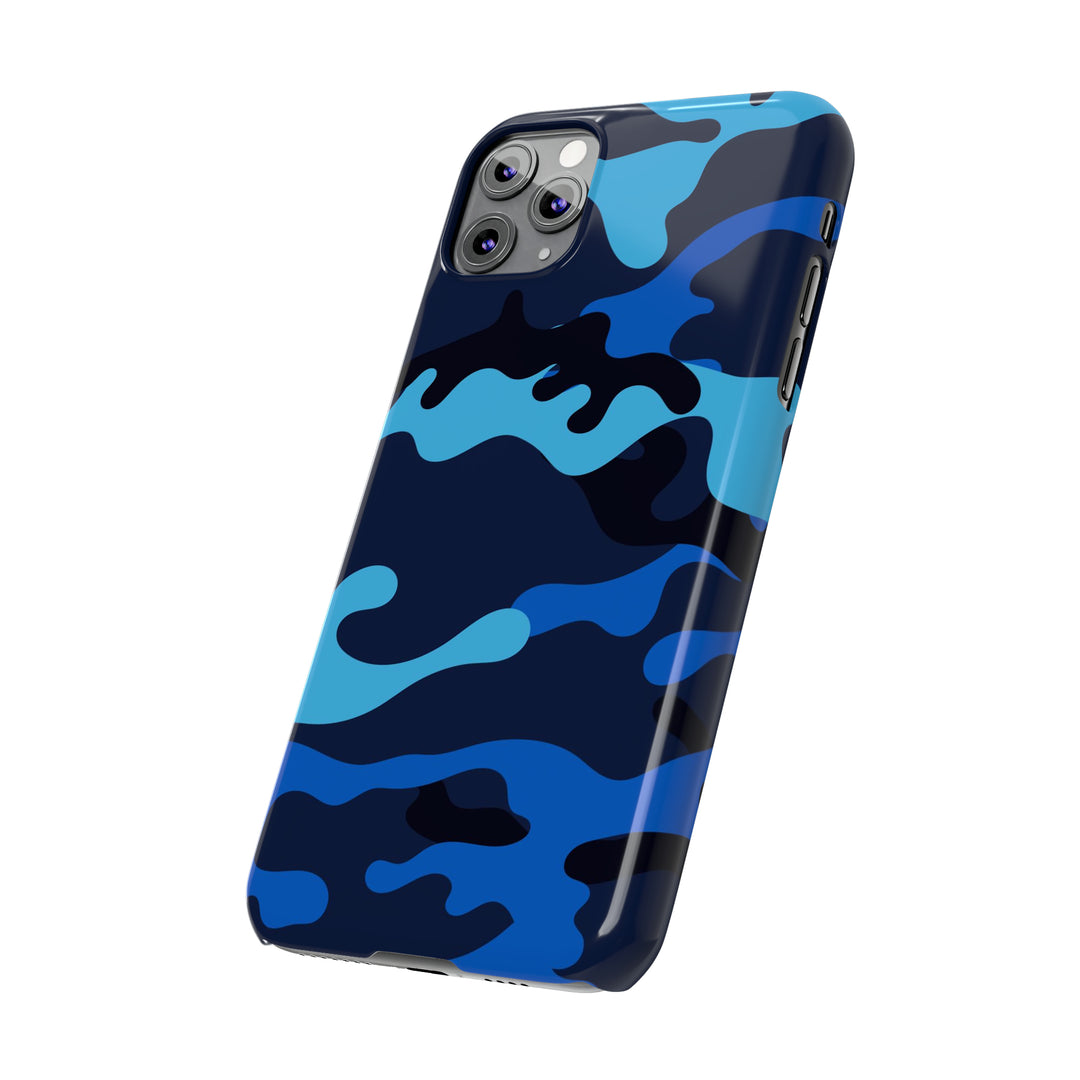Slim Cute Phone Cases for Iphone - | iPhone 15 Case | iPhone 15 Pro Max Case, Iphone 14 Case, Iphone 14 Pro Max, Iphone 13, Blue Camouflage - Studio40ParkLane