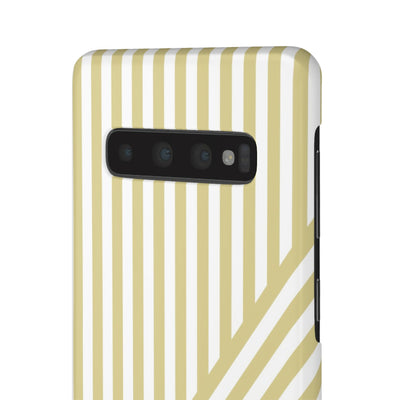 Aesthetic Yellow Beige Stripes Cute Phone Case Sleek Snap - For iPhone 17 Pro Max iPhone 16 Pro iPhone 15 Iphone 14 Plus 13 Pro 12 11 10 Gift