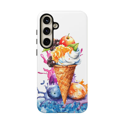 Impact Resistant, Summer Ice Cream Cone, Cute Phone Cases for Samsung S24, S23, S22, S21, IPhone 15 pro Iphone 14 pro Iphone 13 IPhone 12 Iphone 11