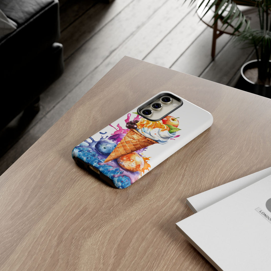Impact Resistant, Summer Ice Cream Cone, Cute Phone Cases for Samsung S24, S23, S22, S21, IPhone 15 pro Iphone 14 pro Iphone 13 IPhone 12 Iphone 11 - Studio40ParkLane