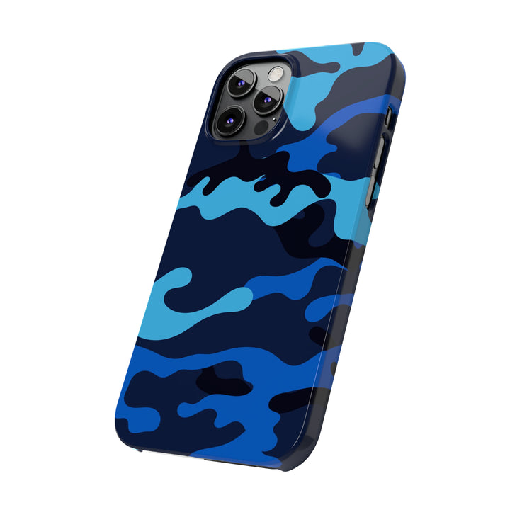 Slim Cute Phone Cases for Iphone - | iPhone 15 Case | iPhone 15 Pro Max Case, Iphone 14 Case, Iphone 14 Pro Max, Iphone 13, Blue Camouflage - Studio40ParkLane