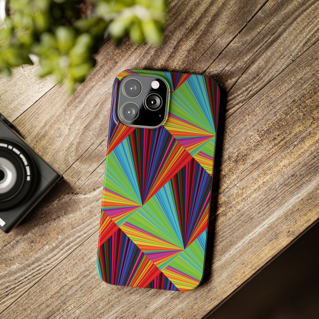 Slim Triangle Kaleidoscope Colors Gift for Her Cute Phone Cases for Iphone 16 Case | iPhone 15 Case | iPhone 15 Pro Max Case, Iphone 14, Iphone 14 Pro Max, Iphone 13, 12, 11, 10, 8,7 - Studio40ParkLane