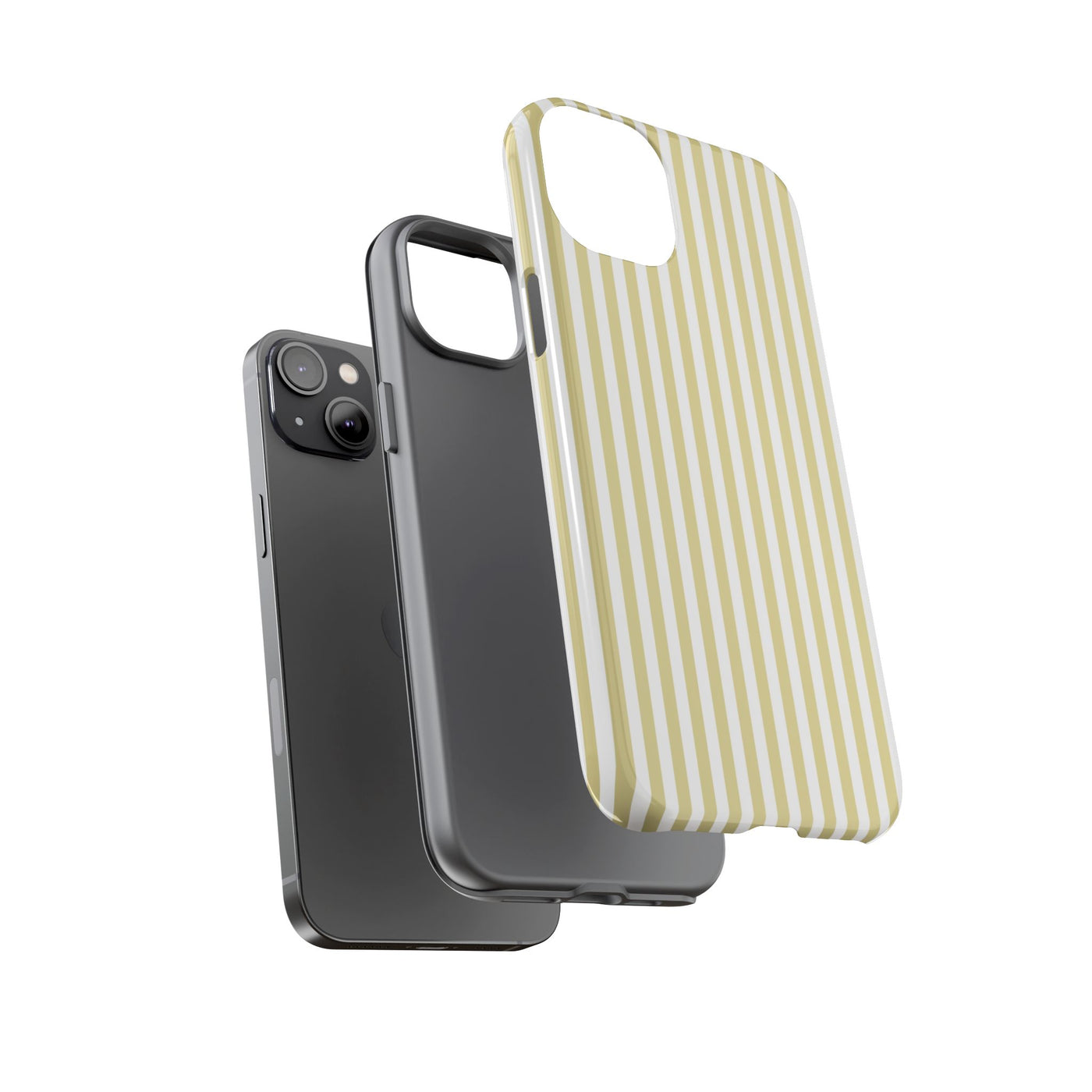 Tough Premium Soft Yellow Stripes Phone Case Gift for Her - For Apple iPhone 16 Pro Max 16e iPhone 15 Pro iPhone Iphone 14 Plus 13 Pro 12 SE XR - Studio40ParkLane