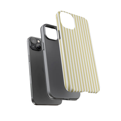 Tough Premium Soft Yellow Stripes Phone Case Gift for Her - For Apple iPhone 16 Pro Max 16e iPhone 15 Pro iPhone Iphone 14 Plus 13 Pro 12 SE XR - Studio40ParkLane