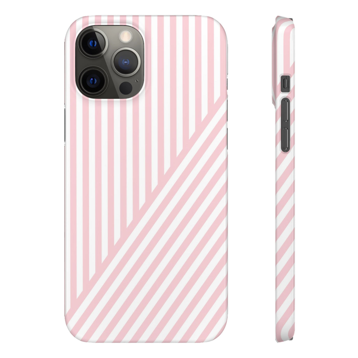 Aesthetic Sweet Pink Stripes Cute Phone Case Sleek Snap - For iPhone 17 Pro Max iPhone 16 Pro iPhone 15 Iphone 14 Plus 13 Pro 12 11 10 Gift