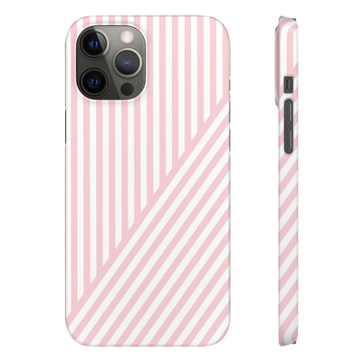 Aesthetic Sweet Pink Stripes Cute Phone Case Sleek Snap - For iPhone 17 Pro Max iPhone 16 Pro iPhone 15 Iphone 14 Plus 13 Pro 12 11 10 Gift