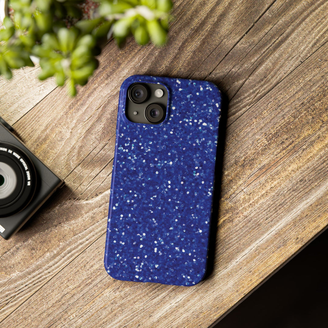 Slim Blue Muted Faux Play on Glitter Effect Cute Phone Cases for Iphone 16 Pro Max | iPhone 15 Case | iPhone 15 Pro Max Case, Iphone 14, Iphone 14 Pro Max, Iphone 13 12 11 8 7 - Studio40ParkLane