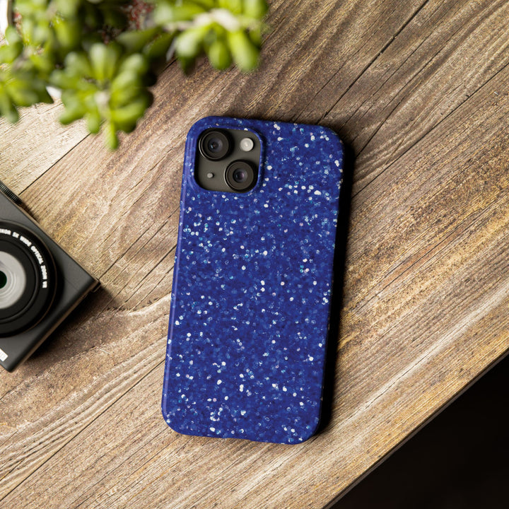 Slim Blue Muted Faux Play on Glitter Effect Cute Phone Cases for Iphone 16 Pro Max | iPhone 15 Case | iPhone 15 Pro Max Case, Iphone 14, Iphone 14 Pro Max, Iphone 13 12 11 8 7 - Studio40ParkLane
