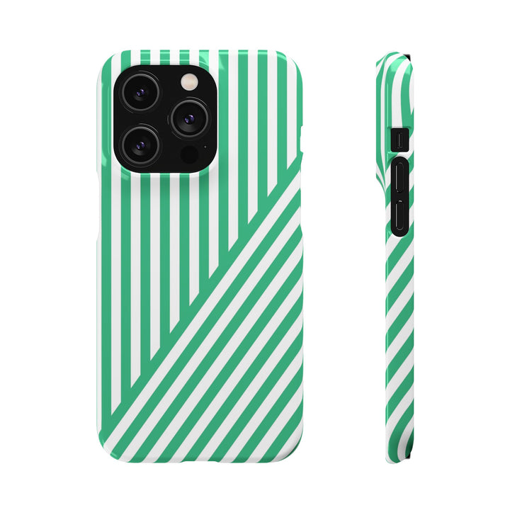 Aesthetic Emerald Stripes Cute Phone Case Sleek Snap - For iPhone 17 Pro Max iPhone 16 Pro iPhone 15 Iphone 14 Plus 13 Pro 12 11 10 Gift