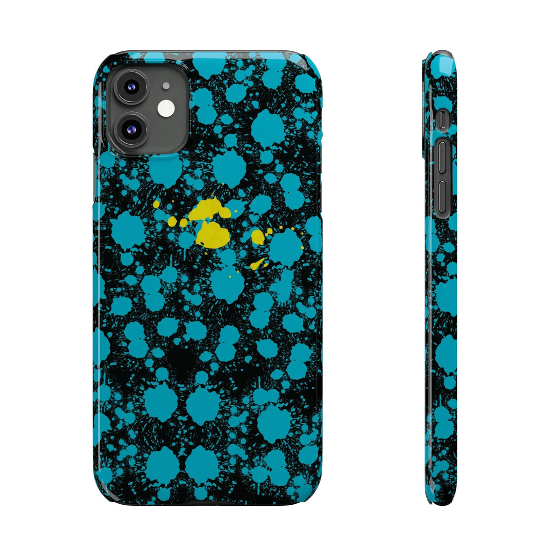 Slim Cute Phone Cases for Iphone - | iPhone 15 Case | iPhone 15 Pro Max Case, Iphone 14 Case, Iphone 14 Pro Max, Iphone 13, Paint Splash Blue Yellow - Studio40ParkLane