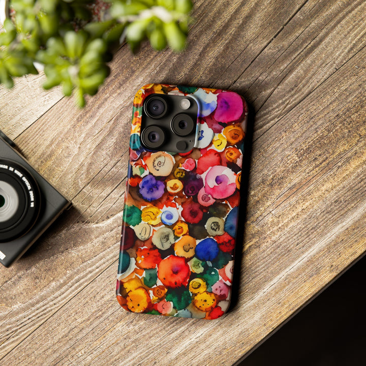 Slim Cute Phone Cases for Iphone | iPhone 15 Case | iPhone 15 Pro Max Case, Iphone 14, Iphone 14 Pro Max, Iphone 13, Colorful Buttons Abstract - Studio40ParkLane