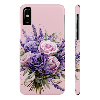 Slim Lavender Bouquet Flowers Cute Phone Cases for Iphone 16 Pro Max | iPhone 15 Case | iPhone 15 Pro Max Case, Iphone 14, Iphone 14 Pro Max, Iphone 13 12 11 8 7