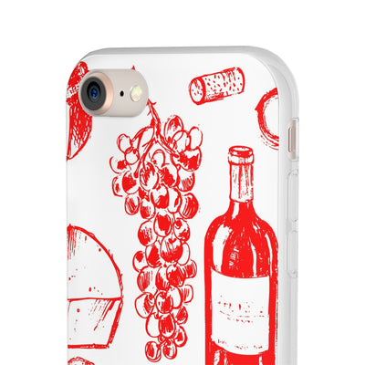 Cute Flexi Phone Cases, French Food Wine Red, Compatible with Samsung Galaxy S23, Samsung S22, Samsung S21, Samsung S20, Galaxy S20 Ultra