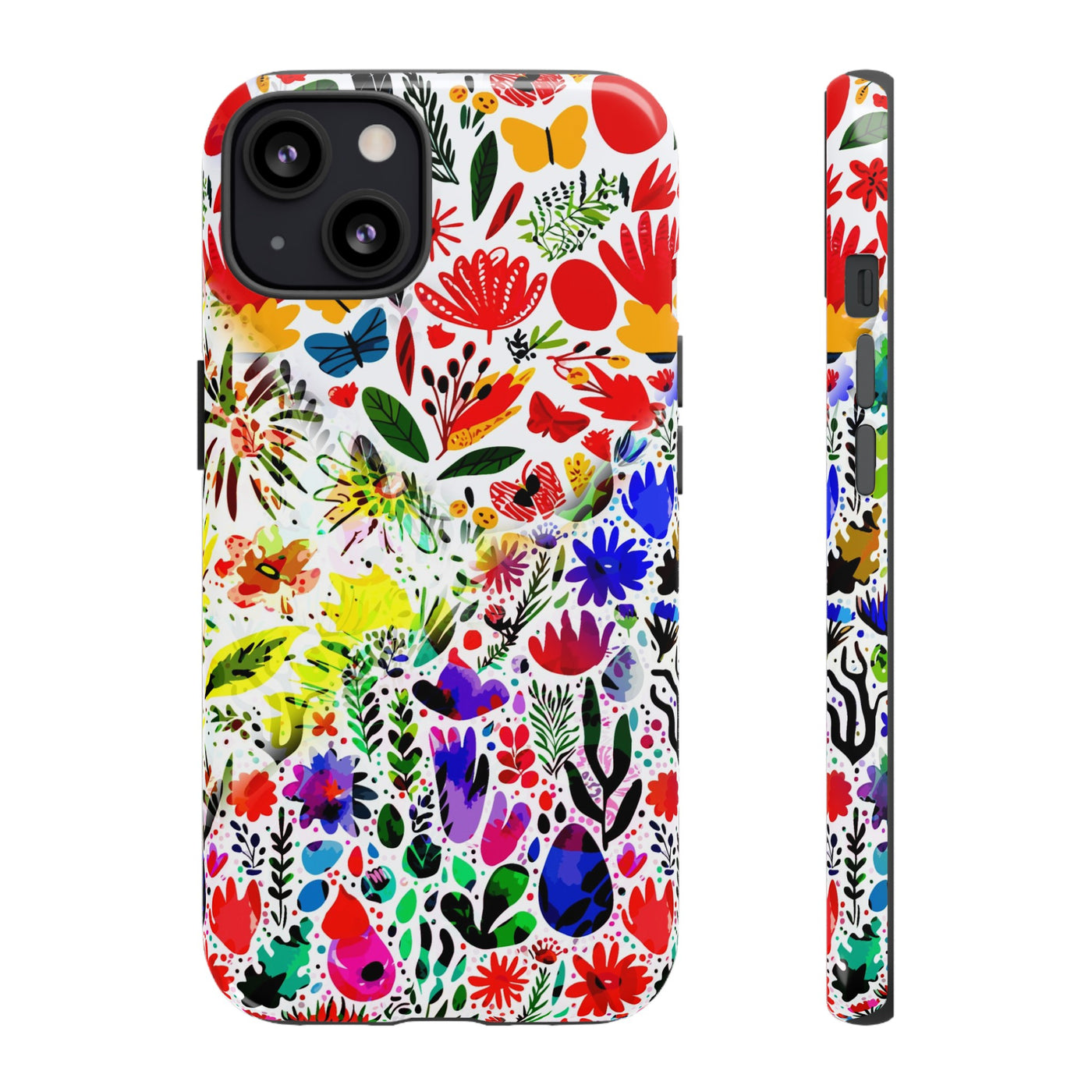 Impact Resistant, Colored Flowers, Cute Phone Cases for Samsung S24, S23, S22, S21, IPhone 15 pro Iphone 14 pro Iphone 13 IPhone 12 Iphone 11