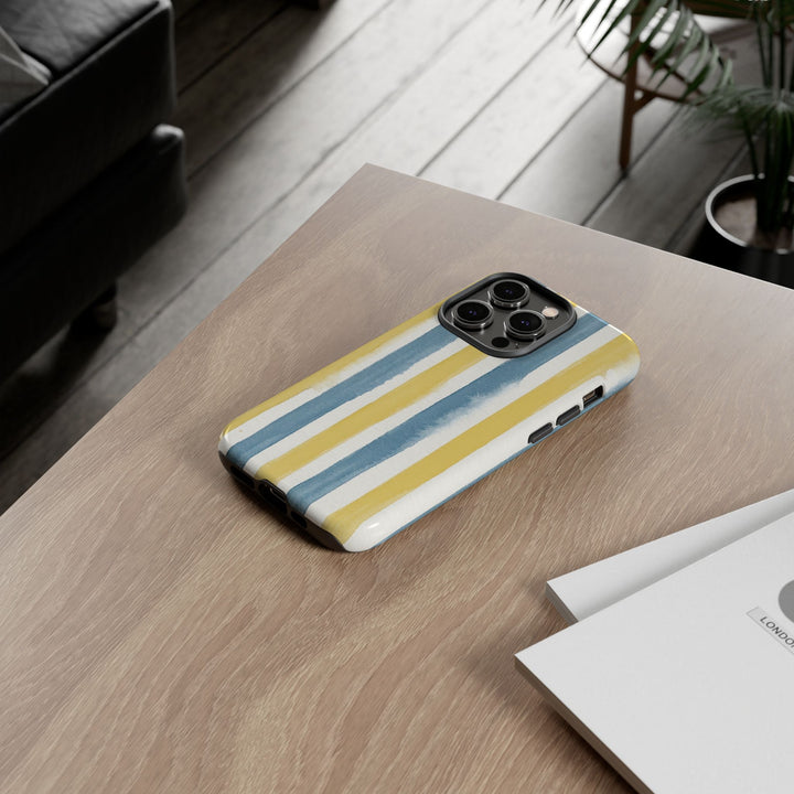 Tough Cute Yellow Stripes Phone Case, for IPhone 17 Pro Max | Iphone 17 Air, Iphone 16, IPhone 15, 14 13 12, Samsung Galaxy S26, S25, S24, S23 - Studio40ParkLane