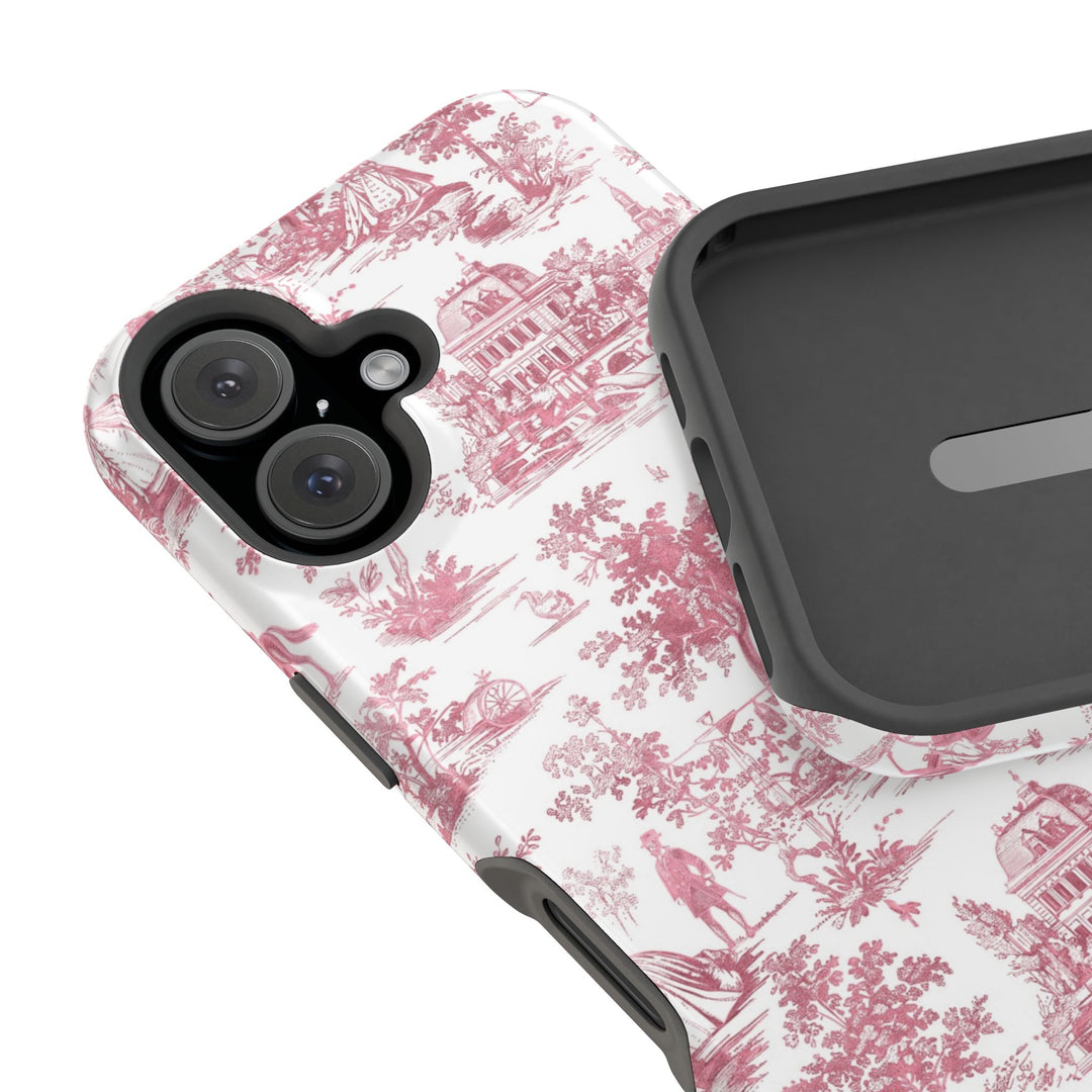 French Pink Toile Magsafe Cute Phone Case for Iphone Gift for Her, iPhone 16 Case | iPhone 15 Pro Max Case, Iphone 14, Iphone 14 Pro Max, Iphone 13, Iphone 12 - Studio40ParkLane