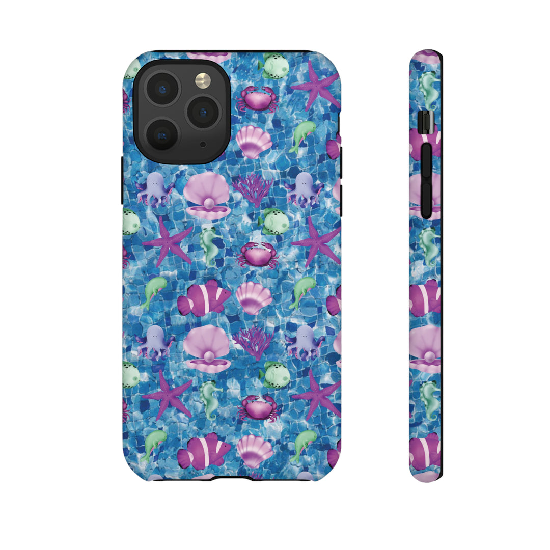 Cute IPhone Case | Blue Pink Under The Sea, iPhone 15 Case | iPhone 15 Pro Case, Iphone 14 Case, Iphone 14 Pro Max Case, Protective Iphone Case - Studio40ParkLane