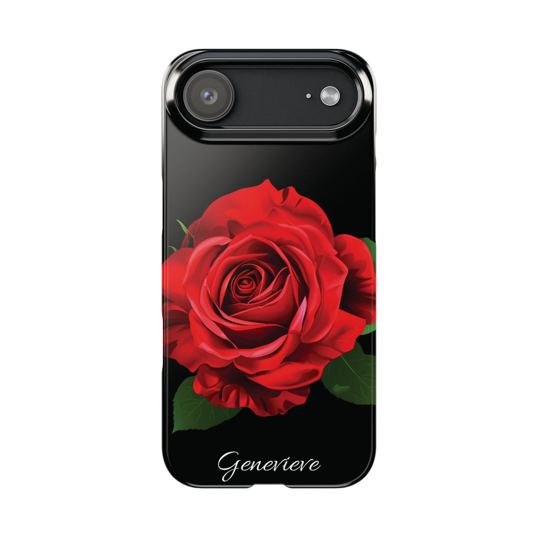 Slim Custom Personalized Red Rose Flowers Gift for Her Cute Phone Cases for Iphone 16 Pro Max | iPhone 15 Case | iPhone 15 Pro Max Case, Iphone 14, Iphone 14 Pro Max, Iphone 13 12 11 8 7 - Studio40ParkLane
