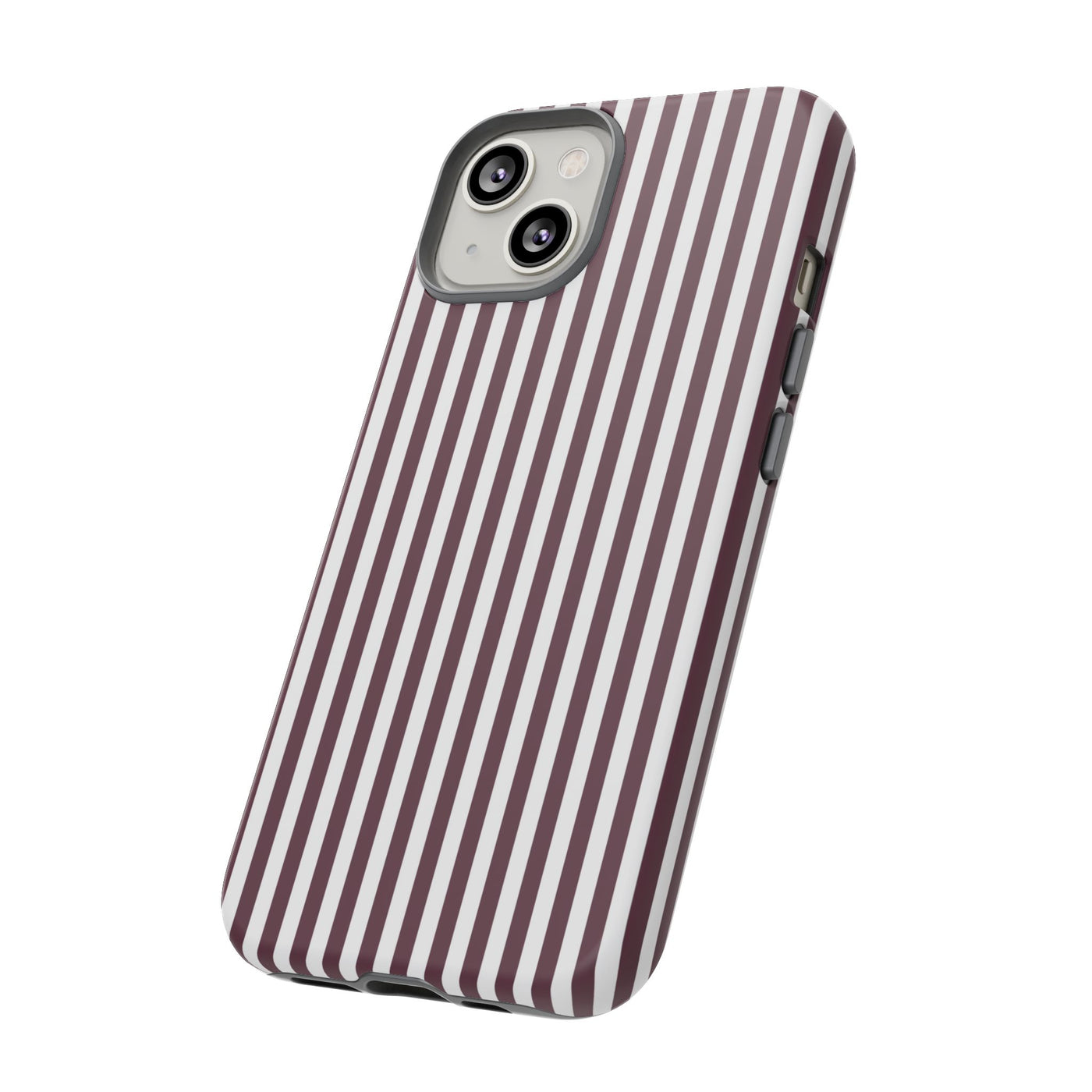 Tough Premium Burgundy Stripes Phone Case Gift for Her - For Apple iPhone 16 Pro Max 16e iPhone 15 Pro iPhone Iphone 14 Plus 13 Pro 12 SE XR - Studio40ParkLane