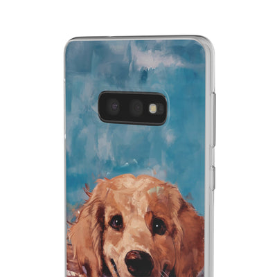 Personalized Cute Flexi Samsung Phone Cases, Golden Retriever Dog Galaxy S23 Phone Case, Samsung S22 Case, Samsung S21 Case, S20 Plus