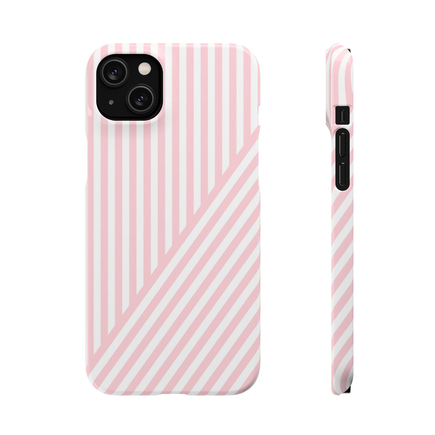 Aesthetic Sweet Pink Stripes Cute Phone Case Sleek Snap - For iPhone 17 Pro Max iPhone 16 Pro iPhone 15 Iphone 14 Plus 13 Pro 12 11 10 Gift