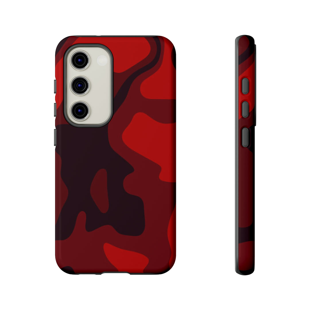 Cute Phone Case | Cool Camouflage Red Black Samsung Phone Case | Galaxy S23 Case, S22 Case, S21, S20 | 2 Layered Case - Studio40ParkLane