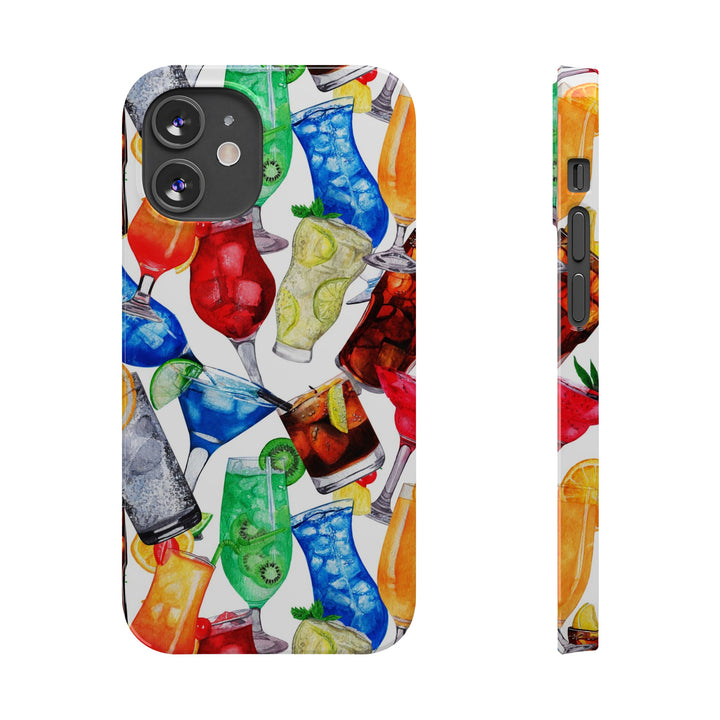 Slim Cute Phone Cases for Iphone - | iPhone 15 Case | iPhone 15 Pro Max Case, Iphone 14 Case, Iphone 14 Pro Max, Iphone 13, Summer Fruit Cocktail - Studio40ParkLane