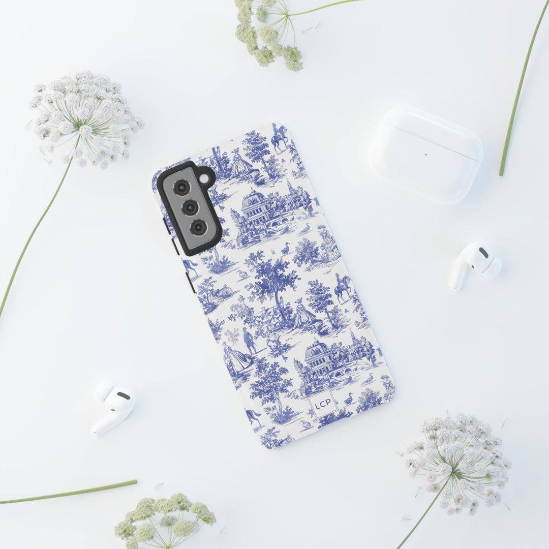 Personalized Custom French Toile Tough Cute Phone Case For Apple iPhone 18, 17, 16, 15 14, Pro Max, Samsung Galaxy S26, S25, S24 Plus Ultra