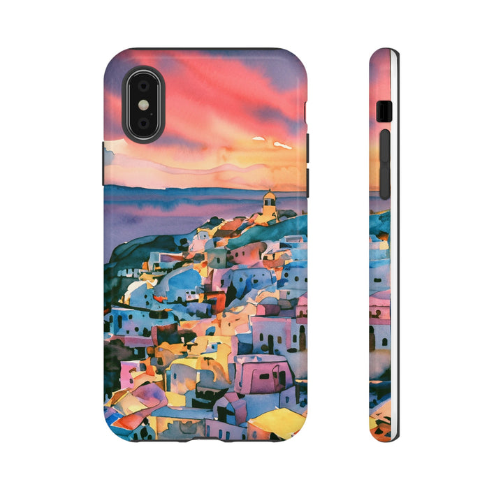 Impact Resistant, Greek Sunset, Cute Phone Cases for Samsung S24, S23, S22, S21, IPhone 15 pro Iphone 14 pro Iphone 13 IPhone 12 Iphone 11 - Studio40ParkLane
