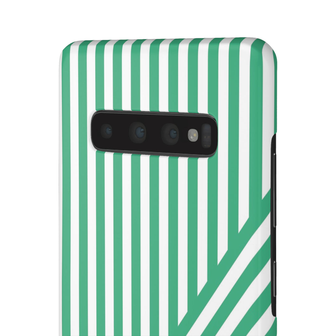 Aesthetic Emerald Stripes Cute Phone Case Sleek Snap - For iPhone 17 Pro Max iPhone 16 Pro iPhone 15 Iphone 14 Plus 13 Pro 12 11 10 Gift