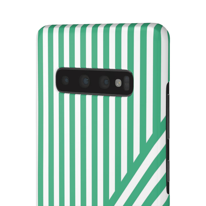Aesthetic Emerald Stripes Cute Phone Case Sleek Snap - For iPhone 17 Pro Max iPhone 16 Pro iPhone 15 Iphone 14 Plus 13 Pro 12 11 10 Gift
