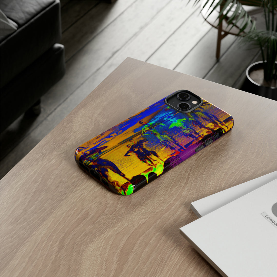 Cute IPhone Case | iPhone 15 Case | iPhone 15 Pro Max Case, Iphone 14 Case, Iphone 14 Pro Max Case IPhone Case for Art Lovers, Sunset Dance Blue Yellow - Studio40ParkLane
