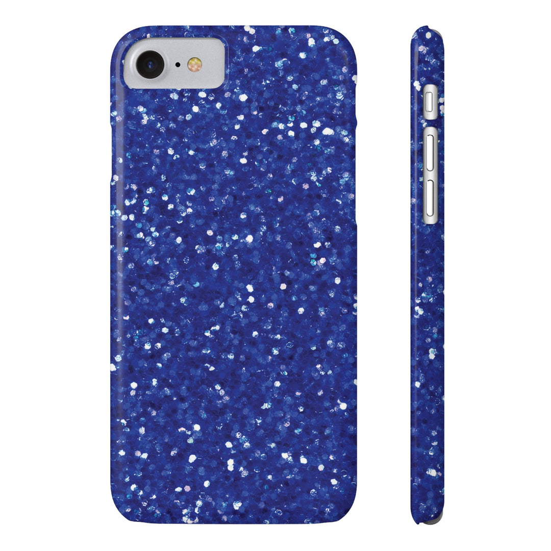 Slim Blue Muted Faux Play on Glitter Effect Cute Phone Cases for Iphone 16 Pro Max | iPhone 15 Case | iPhone 15 Pro Max Case, Iphone 14, Iphone 14 Pro Max, Iphone 13 12 11 8 7 - Studio40ParkLane