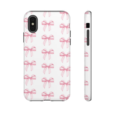 Pink Bows Cute Phone Case, for IPhone 16 Pro Max | Iphone 15, Iphone 14, IPhone 13 Case, 11 8 7, Samsung Galaxy S24, S23, S22, S21, 2 Layer Protection