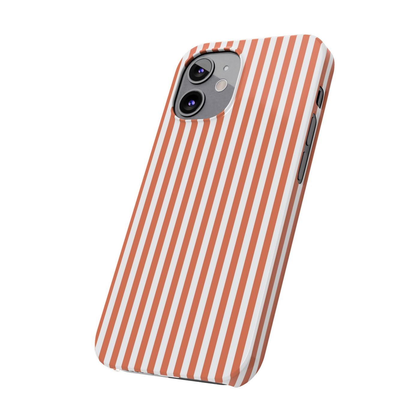 Slim Red Winter Peach Striped Cute Phone Case for Iphone 16 - | iPhone 15 Pro Max Case | iPhone 14 Case 13 12 11 10 9 8 7 X XS Gift for Her