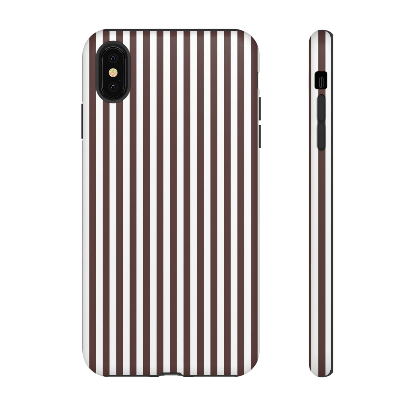 Tough Premium Brown Stripes Phone Case Gift for Her - For Apple iPhone 16 Pro Max 16e iPhone 15 Pro iPhone Iphone 14 Plus 13 Pro 12 SE XR - Studio40ParkLane