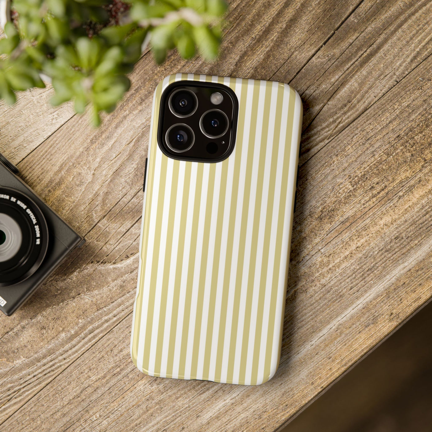Tough Premium Soft Yellow Stripes Phone Case Gift for Her - For Apple iPhone 16 Pro Max 16e iPhone 15 Pro iPhone Iphone 14 Plus 13 Pro 12 SE XR - Studio40ParkLane