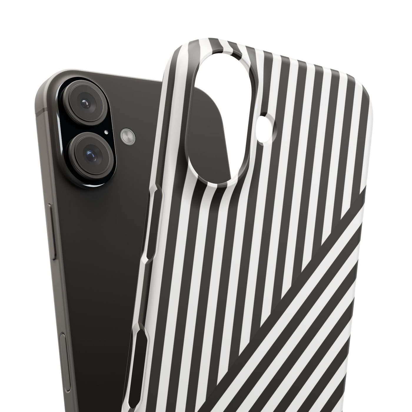 Aesthetic Black White Stripes Cute Phone Case Sleek Snap - For iPhone 17 Pro Max iPhone 16 Pro iPhone 15 Iphone 14 Plus 13 Pro 12 11 10 Gift - Studio40ParkLane