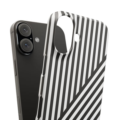 Aesthetic Black White Stripes Cute Phone Case Sleek Snap - For iPhone 17 Pro Max iPhone 16 Pro iPhone 15 Iphone 14 Plus 13 Pro 12 11 10 Gift - Studio40ParkLane