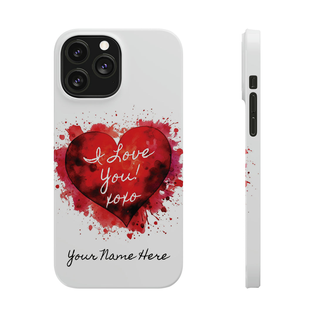 Slim Personalized Slim Cute iPhone Cases - | iPhone 15 Case | iPhone 15 Pro Max Case, Iphone 14 Case, Iphone 14 Pro Max, Iphone 13, Valentine Heart Love - Studio40ParkLane
