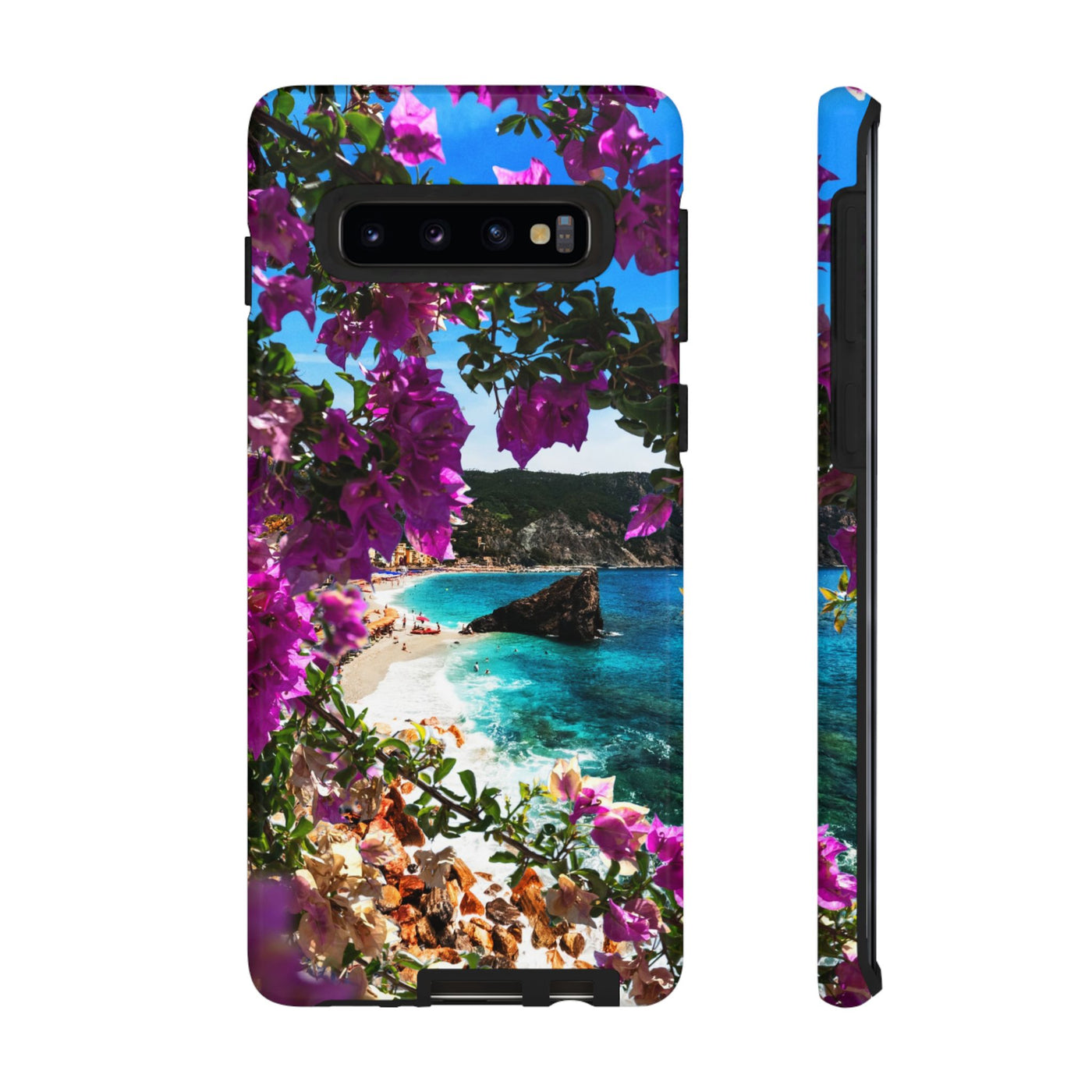 Impact Resistant, Bougainvillea Seaview, Cute Phone Cases for Samsung S24, S23, S22, S21, IPhone 15 pro Iphone 14 pro Iphone 13 IPhone 12 Iphone 11