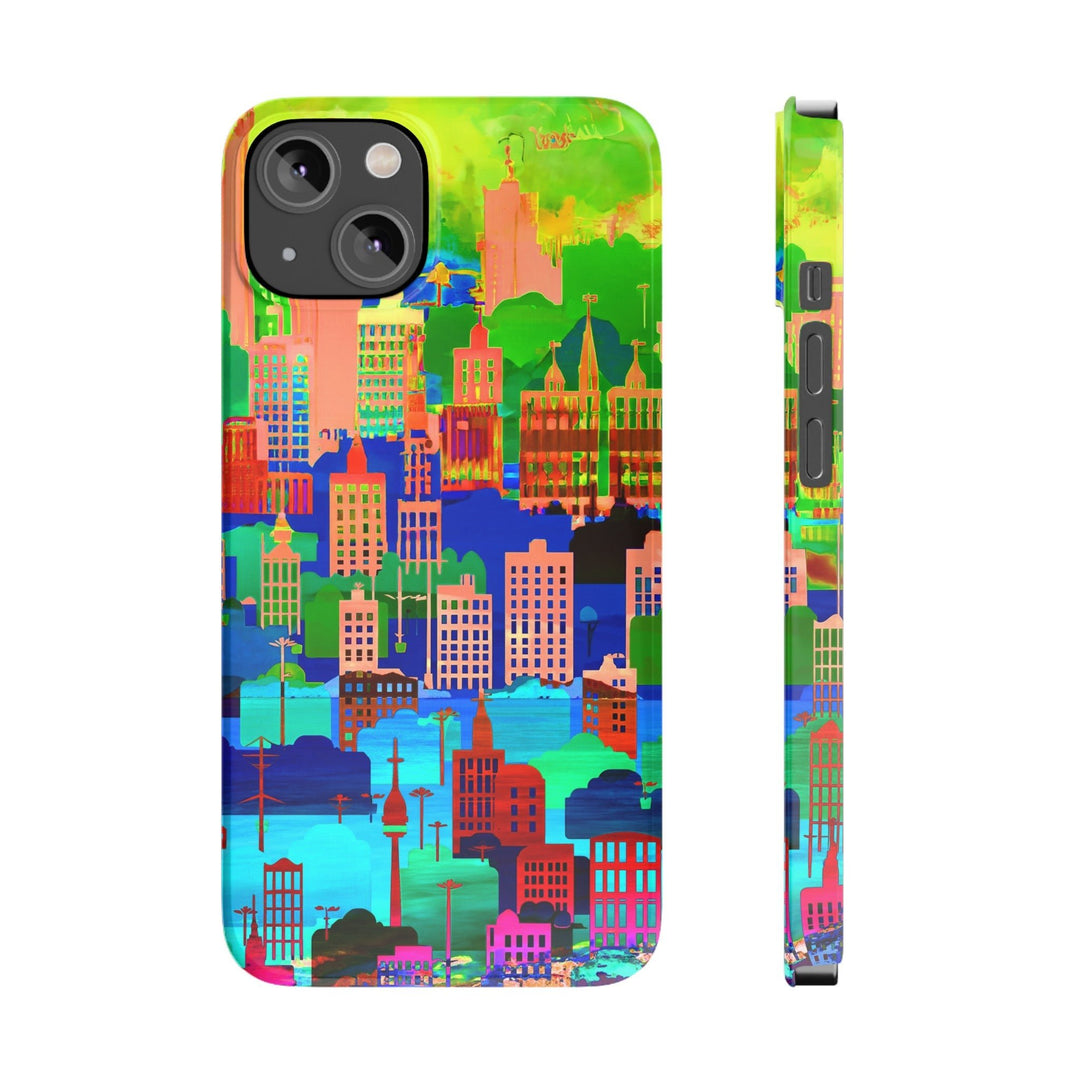 Slim Cute Phone Cases for Iphone - | iPhone 15 Case | iPhone 15 Pro Max Case, Iphone 14 Case, Iphone 14 Pro Max, Iphone 13, Summer City Skyline - Studio40ParkLane