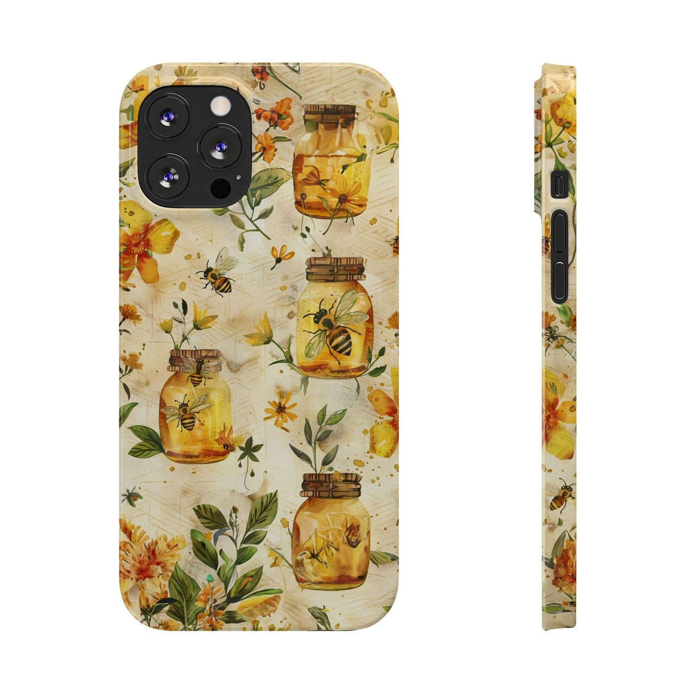 Slim Cute Phone Cases for Iphone  | iPhone 15 Case | iPhone 15 Pro Max Case, Iphone 14, Iphone 14 Pro Max, Iphone 13, Honey Bees Yellow