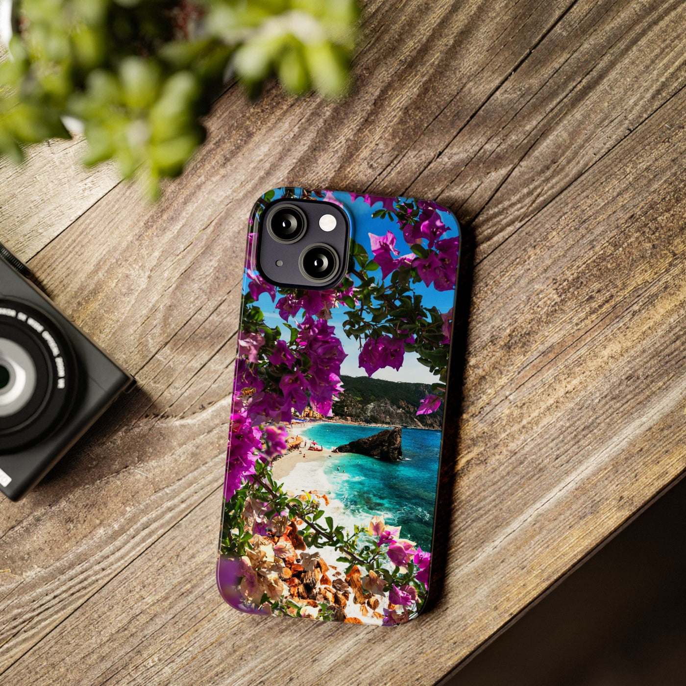 Slim Bougainvillea Sea View Cute Phone Cases for Iphone  | iPhone 15 Case | iPhone 15 Pro Max Case, Iphone 14, Iphone 14 Pro Max, Iphone 13