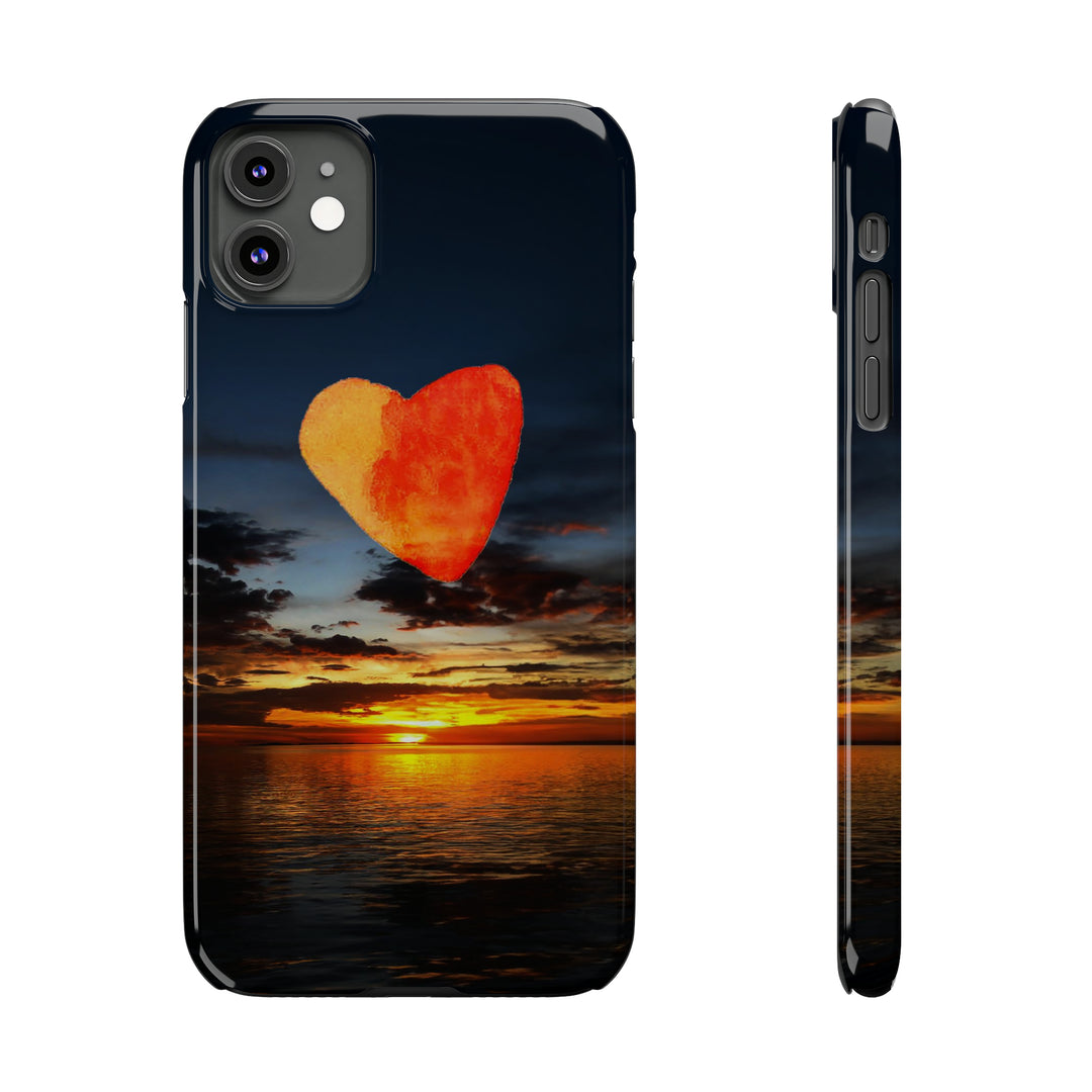 Slim Cute Phone Cases for Iphone - | iPhone 15 Case | iPhone 15 Pro Max Case, Iphone 14 Case, Iphone 14 Pro Max, Iphone 13, Rising Heart Sunset - Studio40ParkLane