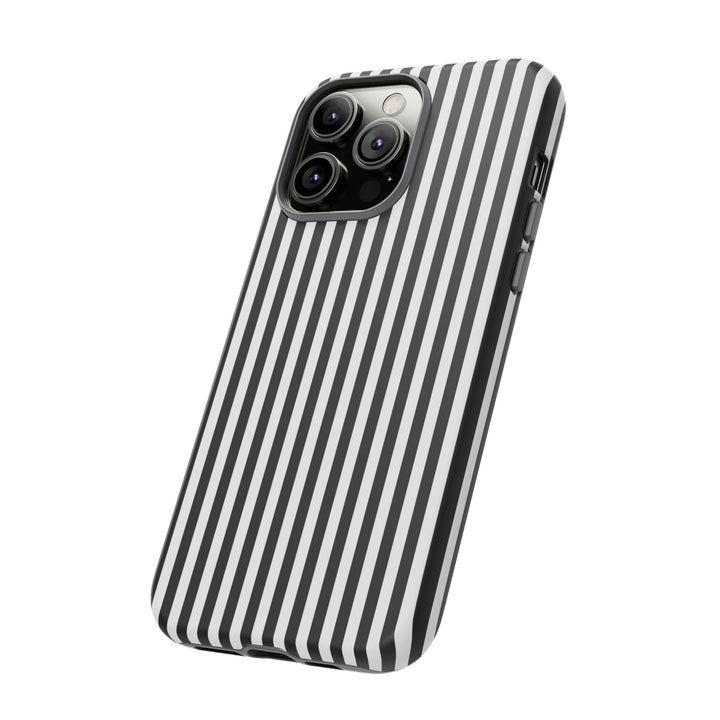 Tough Premium Black White Stripes Phone Case Gift for Her - For Apple iPhone 16 Pro Max 16e iPhone 15 Pro iPhone Iphone 14 Plus 13 Pro 12 SE XR - Studio40ParkLane