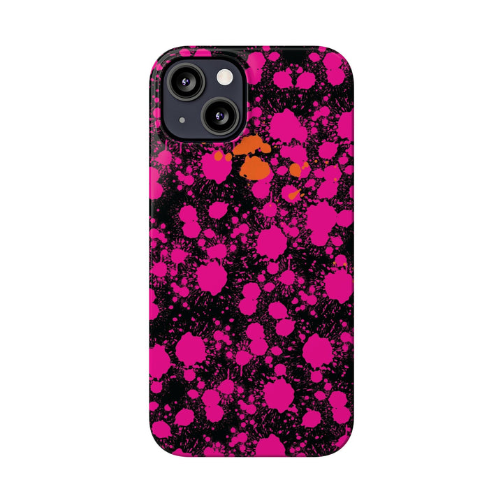 Slim Cute Phone Cases for Iphone - | iPhone 15 Case | iPhone 15 Pro Max Case, Iphone 14 Case, Iphone 14 Pro Max, Iphone 13, Pink Orange Paint Splash - Studio40ParkLane
