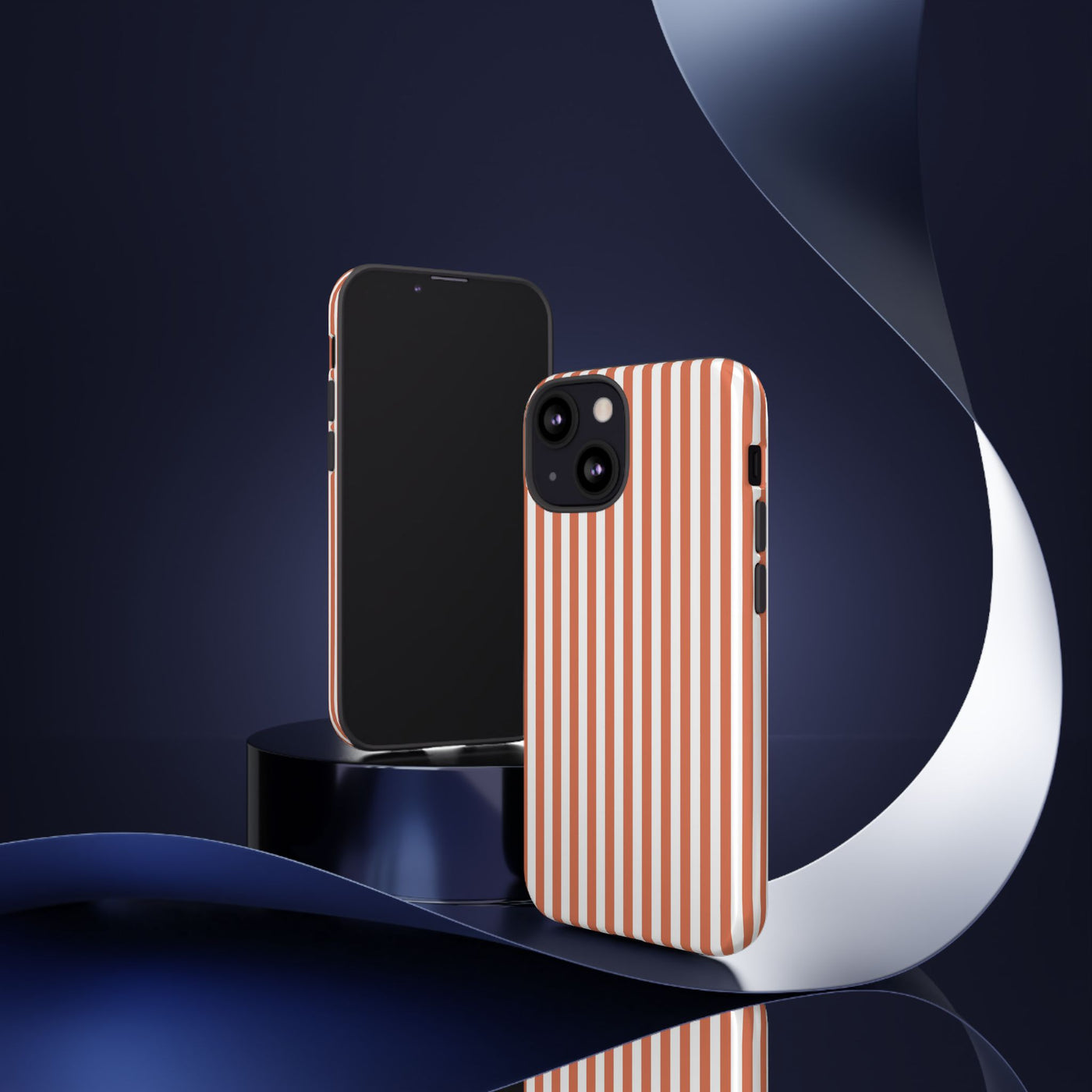 Tough Premium Peach Stripes Phone Case Gift for Her - For Apple iPhone 16 Pro Max 16e iPhone 15 Pro iPhone Iphone 14 Plus 13 Pro 12 SE XR - Studio40ParkLane