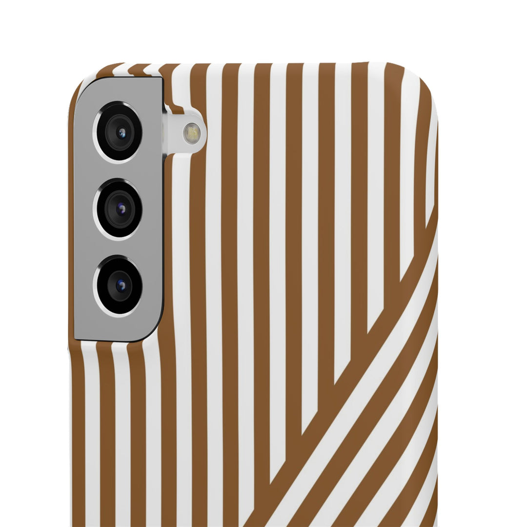 Aesthetic Mocha Brown Stripes Cute Phone Case Sleek Snap - For iPhone 17 Pro Max iPhone 16 Pro iPhone 15 Iphone 14 Plus 13 Pro 12 11 10 Gift - Studio40ParkLane
