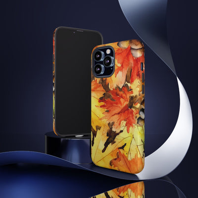 Impact Resistant, Fall Leaves, Cute Phone Cases for Samsung S24, S23, S22, S21, IPhone 15 pro Iphone 14 pro Iphone 13 IPhone 12 Iphone 11